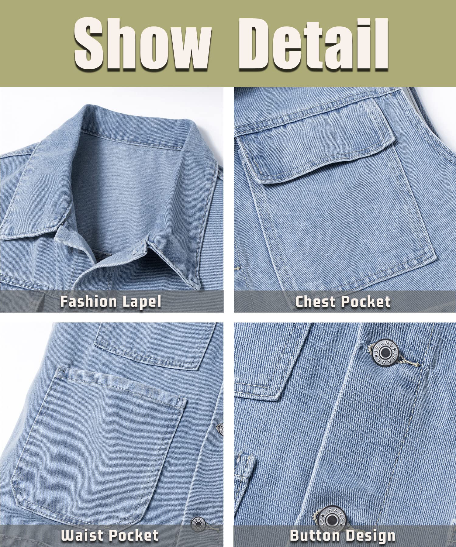 Gilet di Jeans da Uomo Senza Maniche Giacca Giubbotto Denim Retro Vintage Capispalla Streetwear alla Moda in Stile Casual Giacca da Moto Fotografia Caccia Giubbino da Lavoro