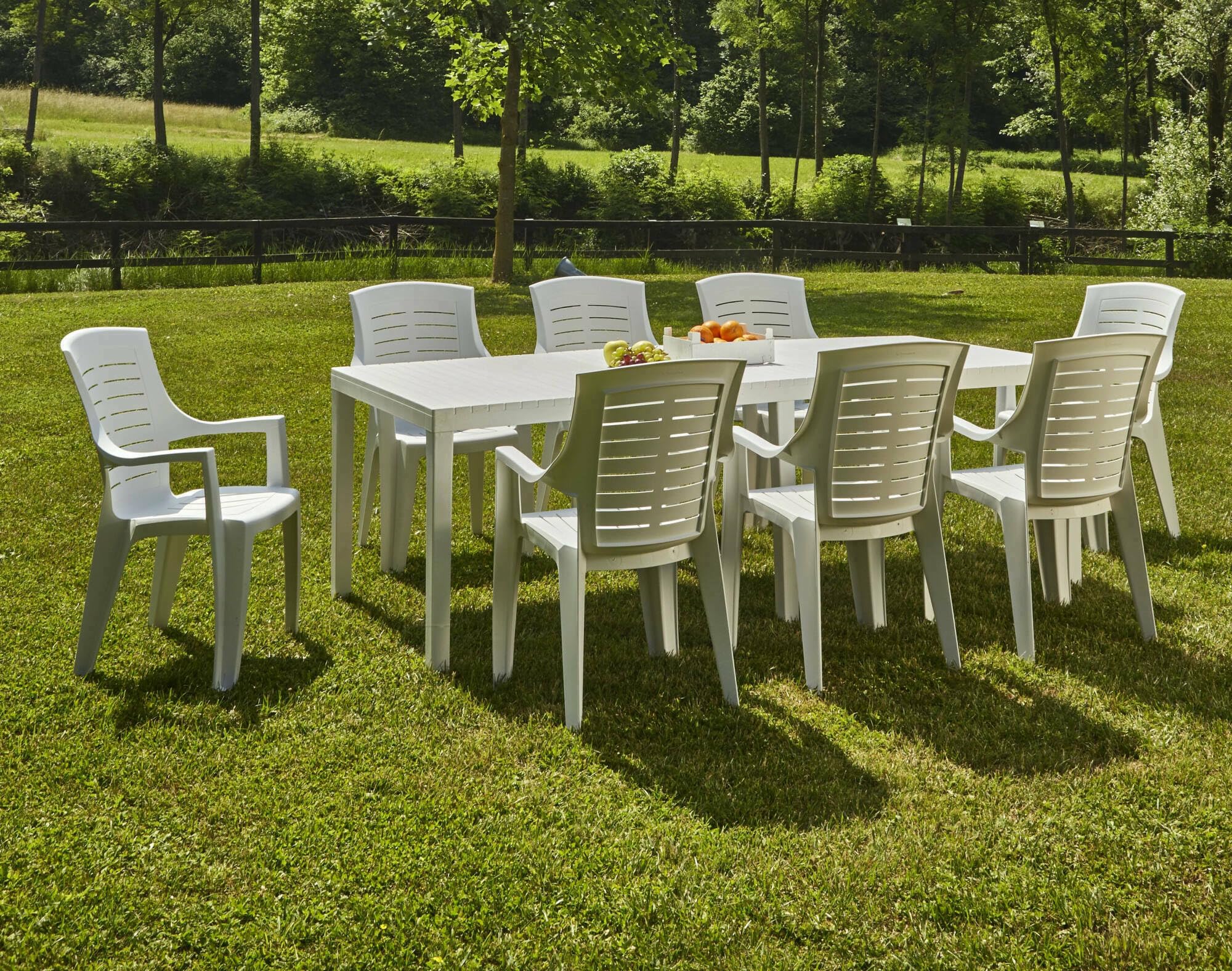Dmora - Mesa de Exterior Susa, Mesa Rectangular Extensible de Comedor, Mesa de jardín Extensible, 100% Fabricada en Italia, 150 x 90 x 72 cm, Color Blanco