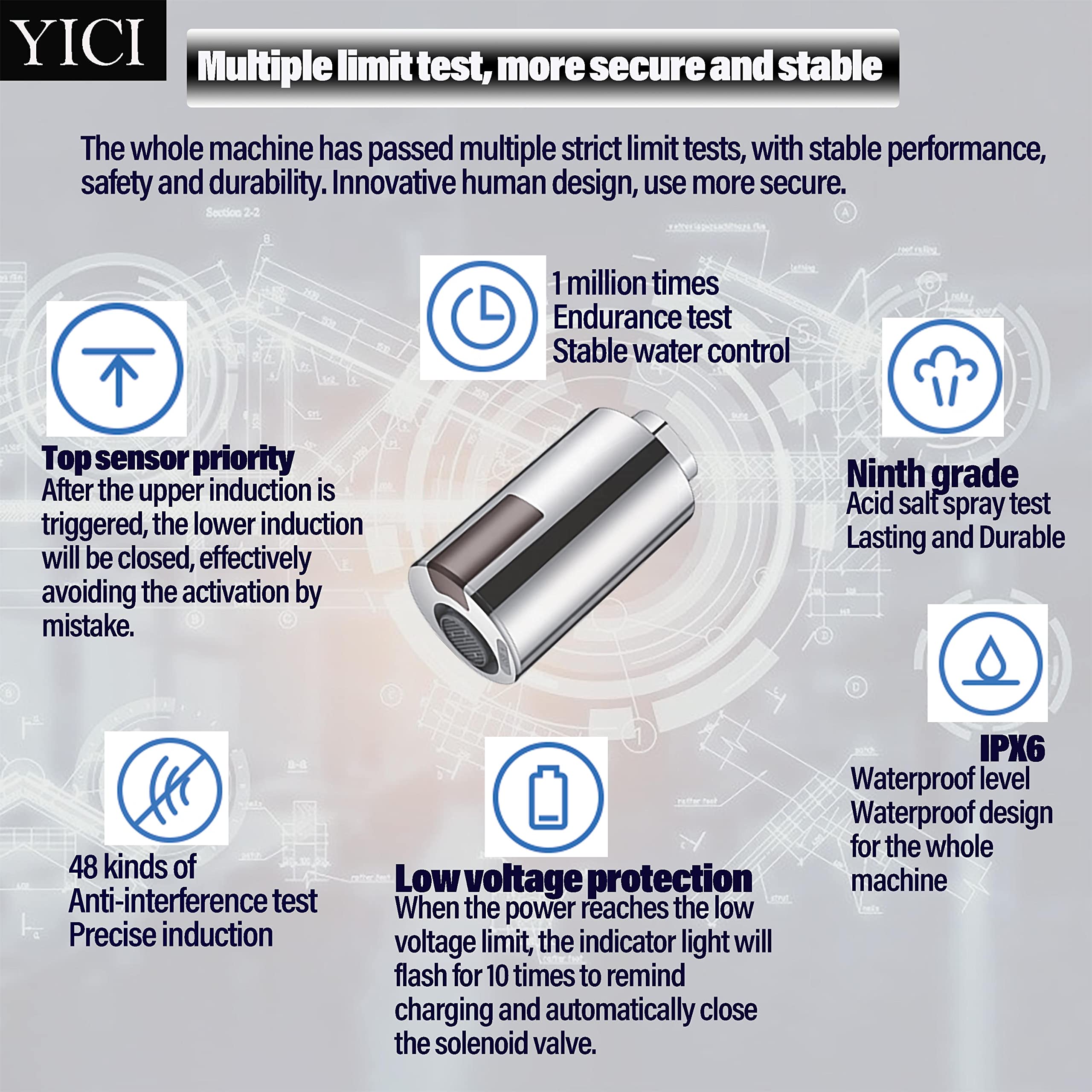 YICI Adaptador de grifo inteligente sin contacto para fregadero de cocina y baño, grifo inteligente automático, rosca estándar británica