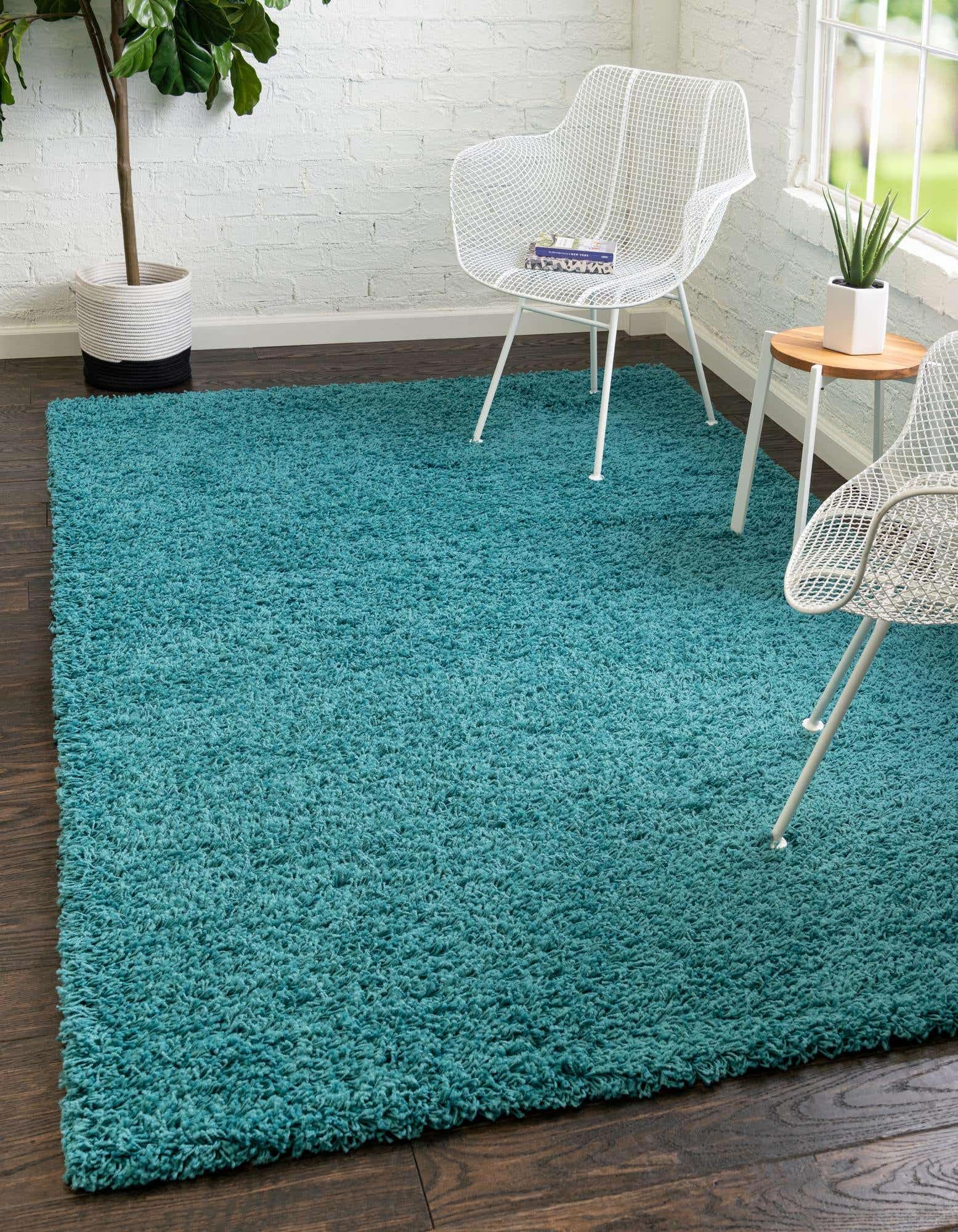 Super Soft Shaggy Rugs Fluffy Carpets, Indoor Modern Plush Area Rugs for Living Room Bedroom Kids Room, Upgrade Anti-Skid Durable Rectangular Fuzzy Rug (9X12 - Turquoise)-image-35