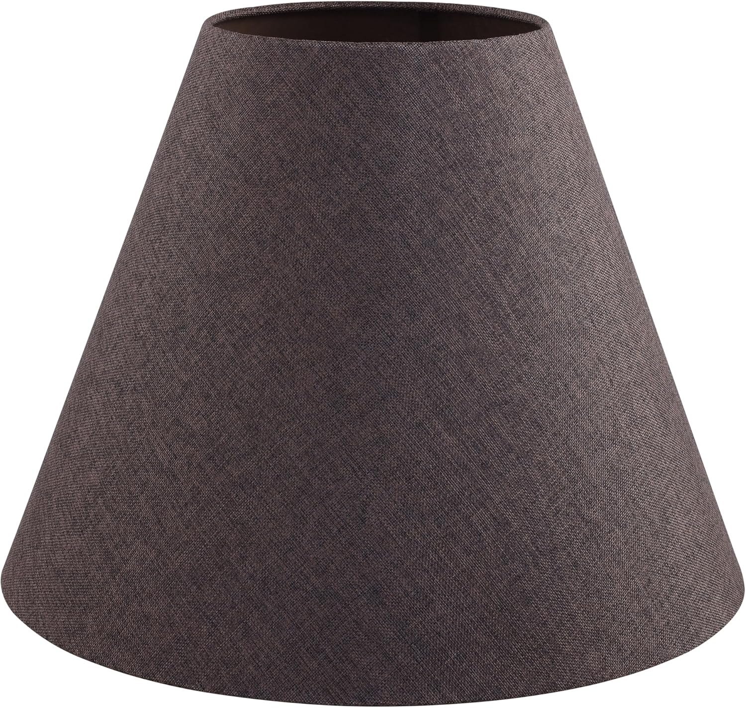 Aspen Creative 32775, Hardback Empire Transitional Spider Lamp Shade, Dark Brown Burlap Texture Fabric, 9" Top x 20" Bottom x 16" Slant