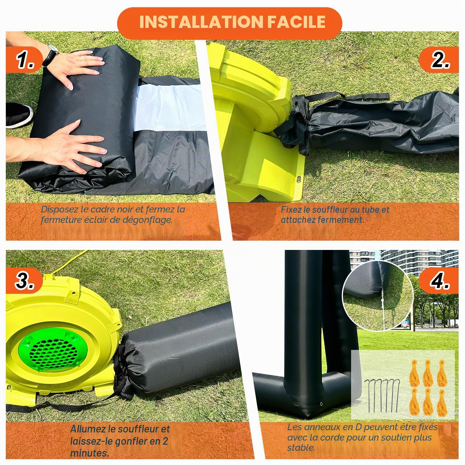 Écran gonflable PPXIA pour extérieur de 9,1 m avec souffleur d'air, écran de projection extra grand gonflable pour soirées cinéma en extérieur, jardins, piscines, barbecues, fêtes, compatible