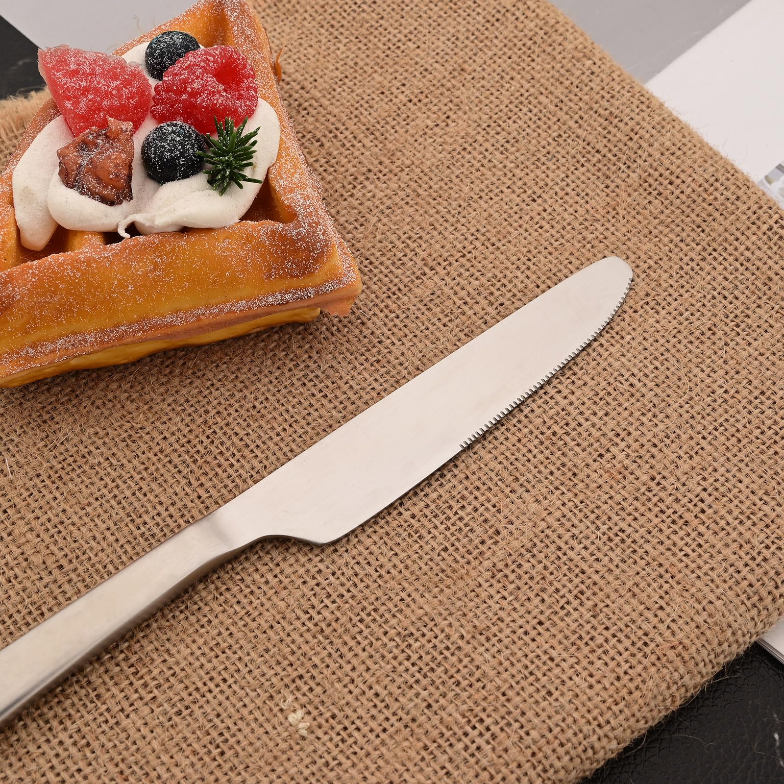 snplowum 8-Piece Dinner Knife, 18/10 Stainless Steel Matte Silver Steak Knife For Home Restaurant Party Daily Butter Use? 9-inch