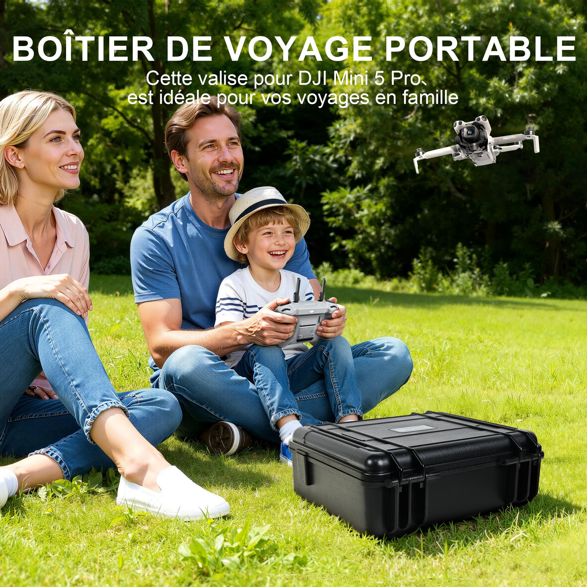 LEKUFEE Boîte Rigide étanche pour Drone DJI Mini 5 Pro, Bundle Fly More, DJI RC 2/RC N3, 6 Batteries, Station de Recharge bidirectionnelle et Autres Accessoires (étui Uniquement)