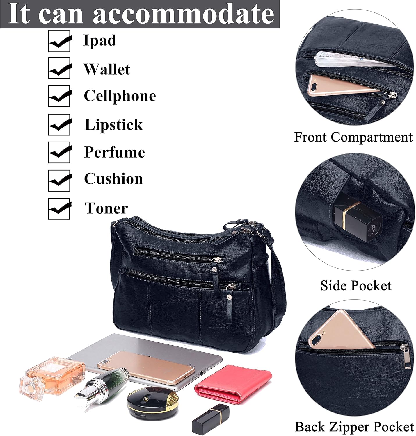 VOLGANIK ROCK Purses for Women Soft PU Leather Shoulder Bag Ladies Crossbody Purse and handbags Lightweight Pocketbook - Image 5