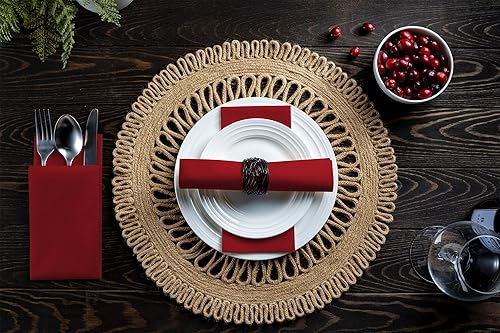 Miniatura 4 de 100 servilletas de papel de color burdeos, suaves y absorbentes. Para cocina, fiesta, boda, baño o cualquier ocasión (paquete de 100)