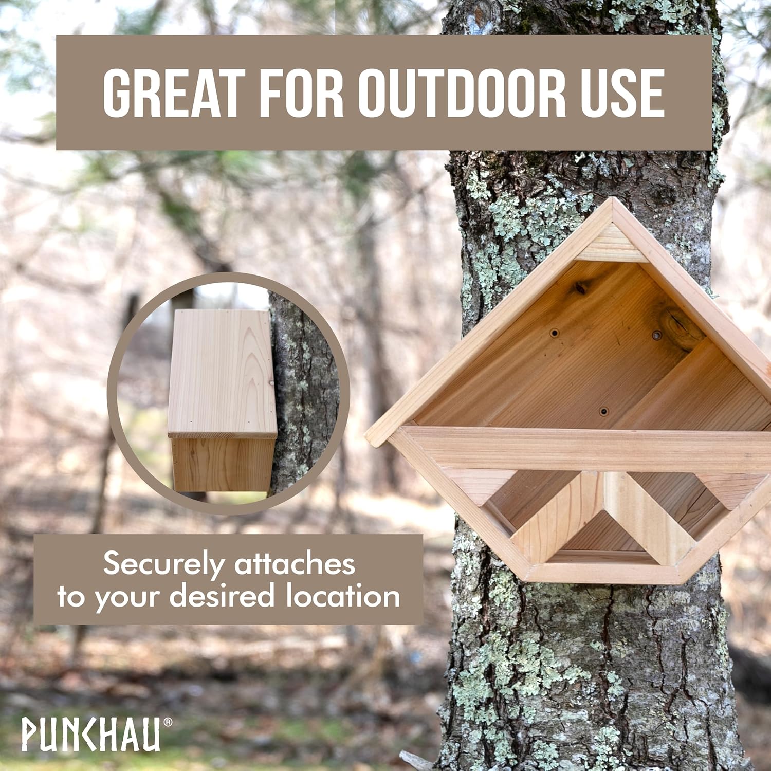 Cedar Mourning Dove Nesting Box - Dove Bird House for Outside Nesting, Outdoor Natural Rough Cut Cedar Bird House w/Natural Shingles (Style 3)