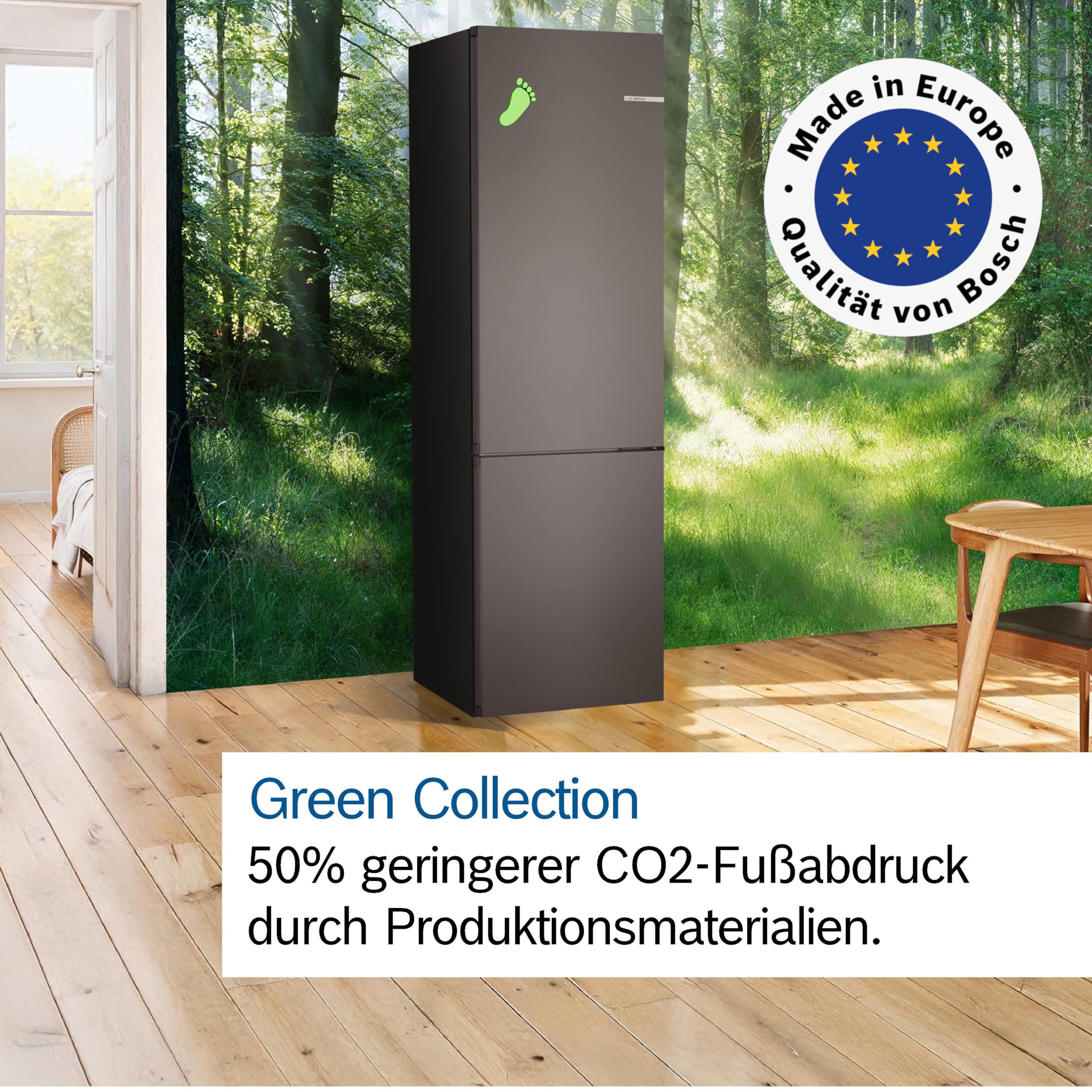 Bosch KGN39OCAF, Serie 4, Kühl-Gefrier-Kombination Freistehend, 203 x 60 cm, 260 L Kühlen + 103 L Gefrieren, Green Collection, Total NoFrost, VitaFresh XXL, Perfect Fit, LED-Beleuchtung, Anthrazit
