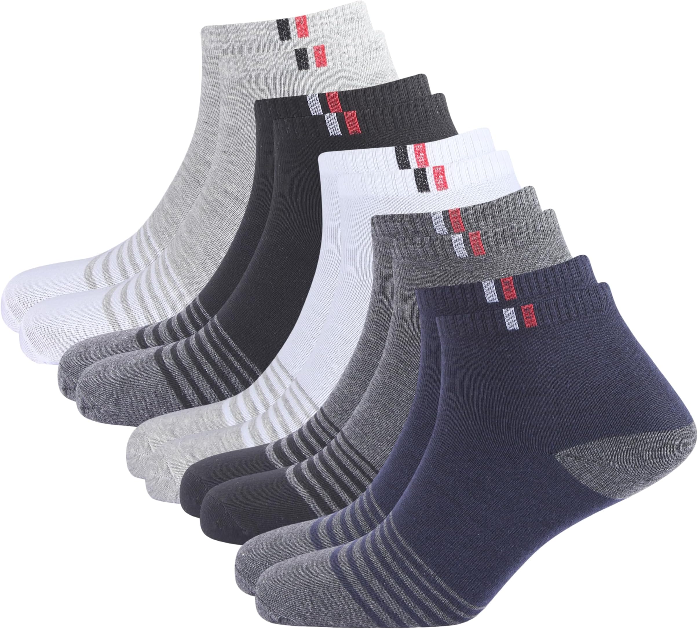 SJeware Polyester 5 Pairs Stripped Ultra Soft Ankle Length Socks For Men & Women, Multicolor, Pack Of 5, Free Size,105