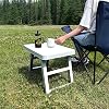 Picas Folding Camping Table | Portable and Portable Picnic, Balcony, Garden, Beach and Barbecue Table – Foldable Practical Coffee Table (White, Small)