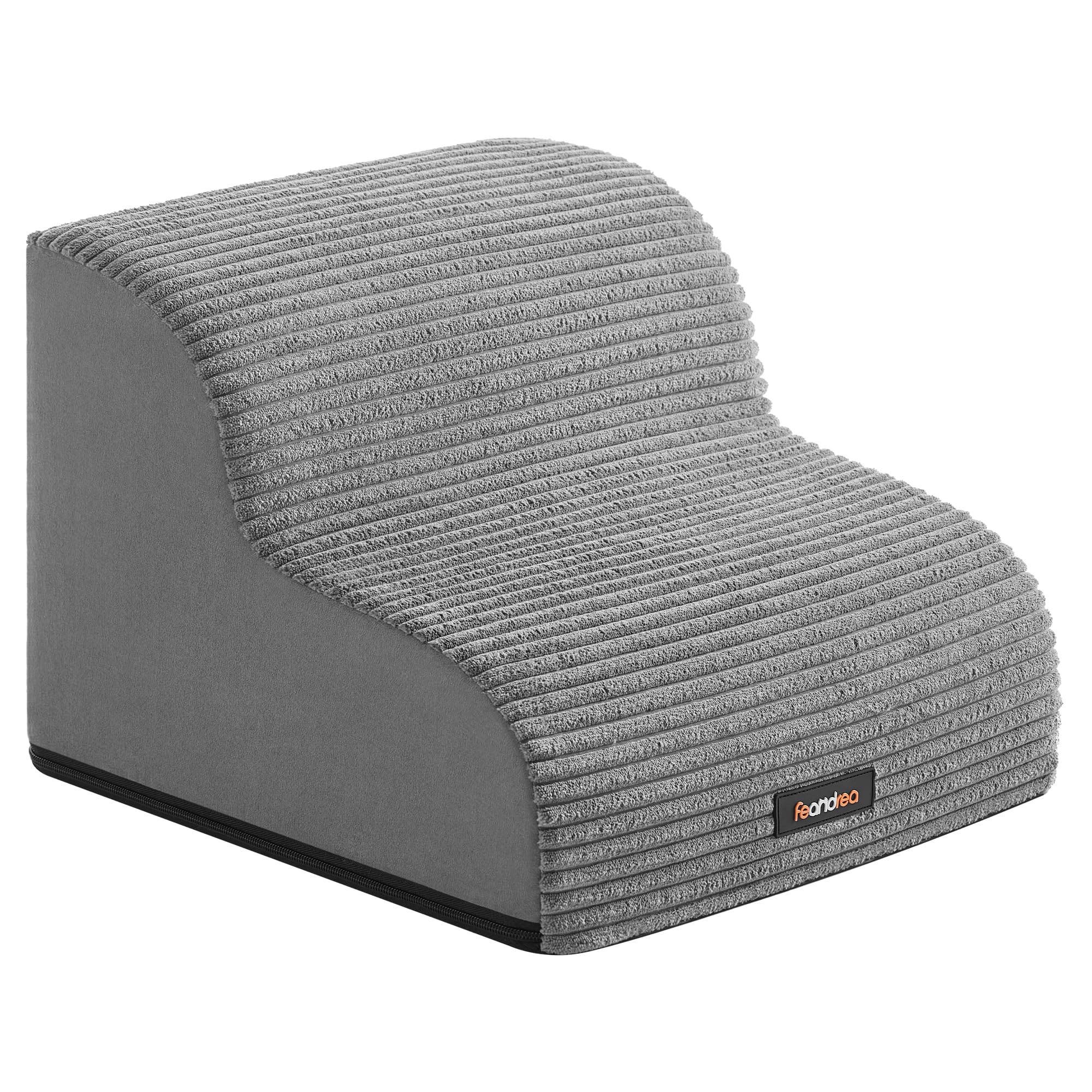 Feandrea 2-Step Dog Stairs, Dog Steps for Bed, Sofa, Waterproof Pet Stairs with Anti-Slip Designs, Gentle Slope, Removable Washable Cover, Handle, Dove Grey UPPS002G01