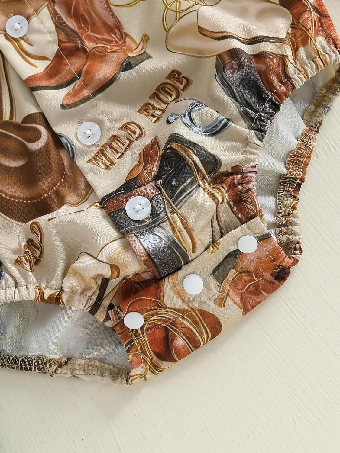 Newborn Western Baby Boy Outfit Long Sleeve Cowboy Dress Shirt Infant Bubble Romper Button Bodysuit Oneise Clothes - Image 6