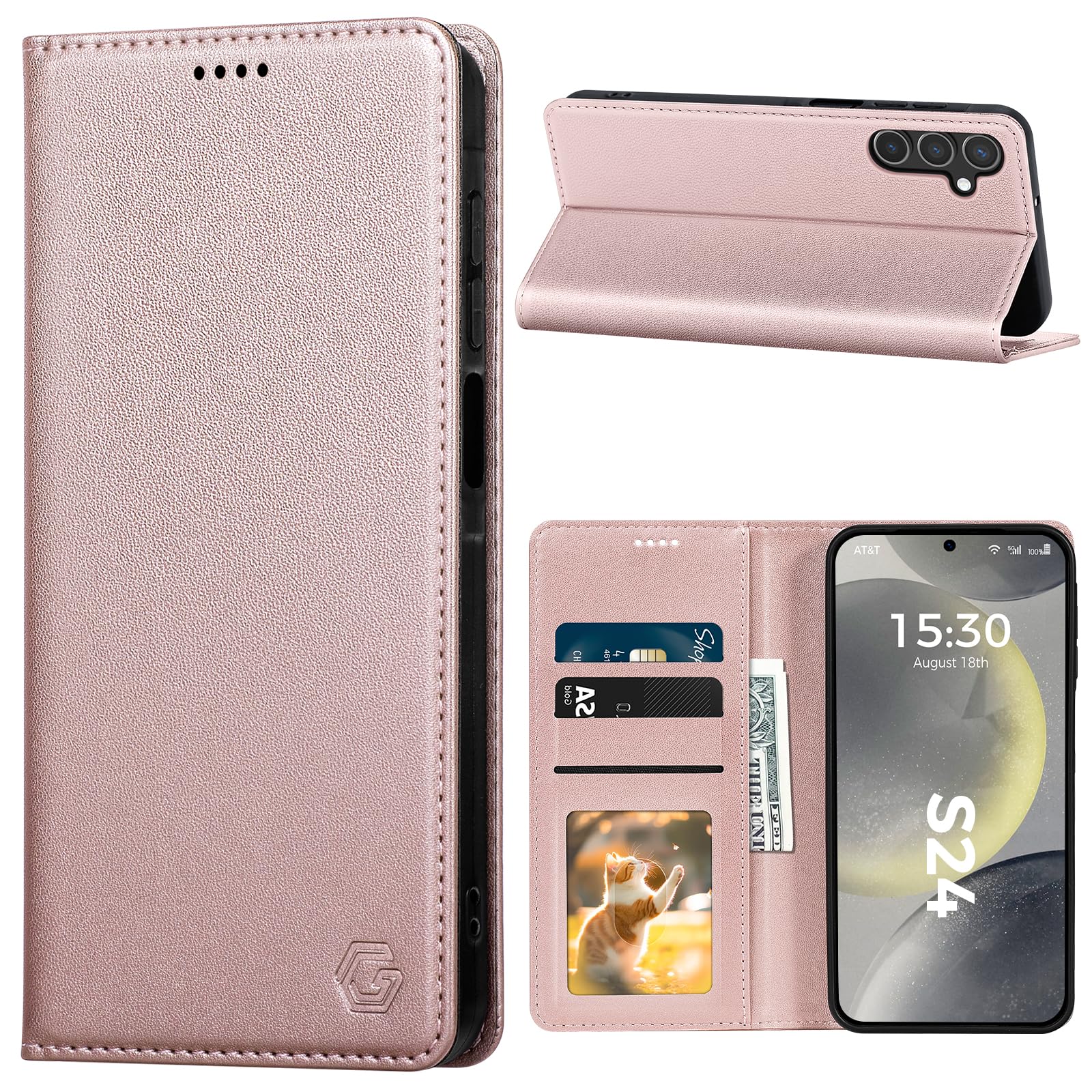 Kirnntca Handyhülle für Samsung Galaxy Hülle, Kartenfach Premium PU Leder Klapphülle Schutzhülle, Standfunktion Tasche Flip Case für Samsung Galaxy Hülle