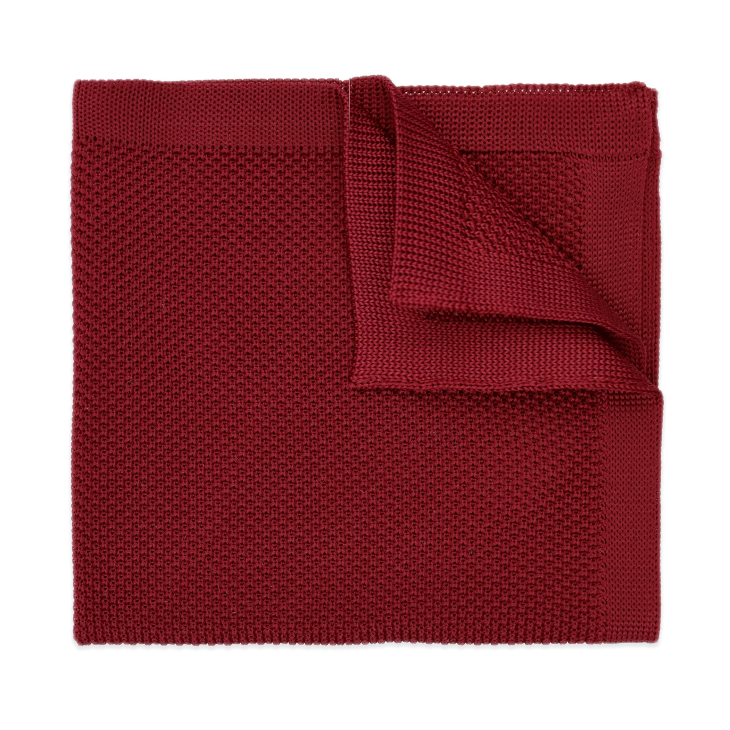 The Gents Lab Men's Burgundy Red 100% Polyester Knitted Pocket Square (Burgundy Red)
