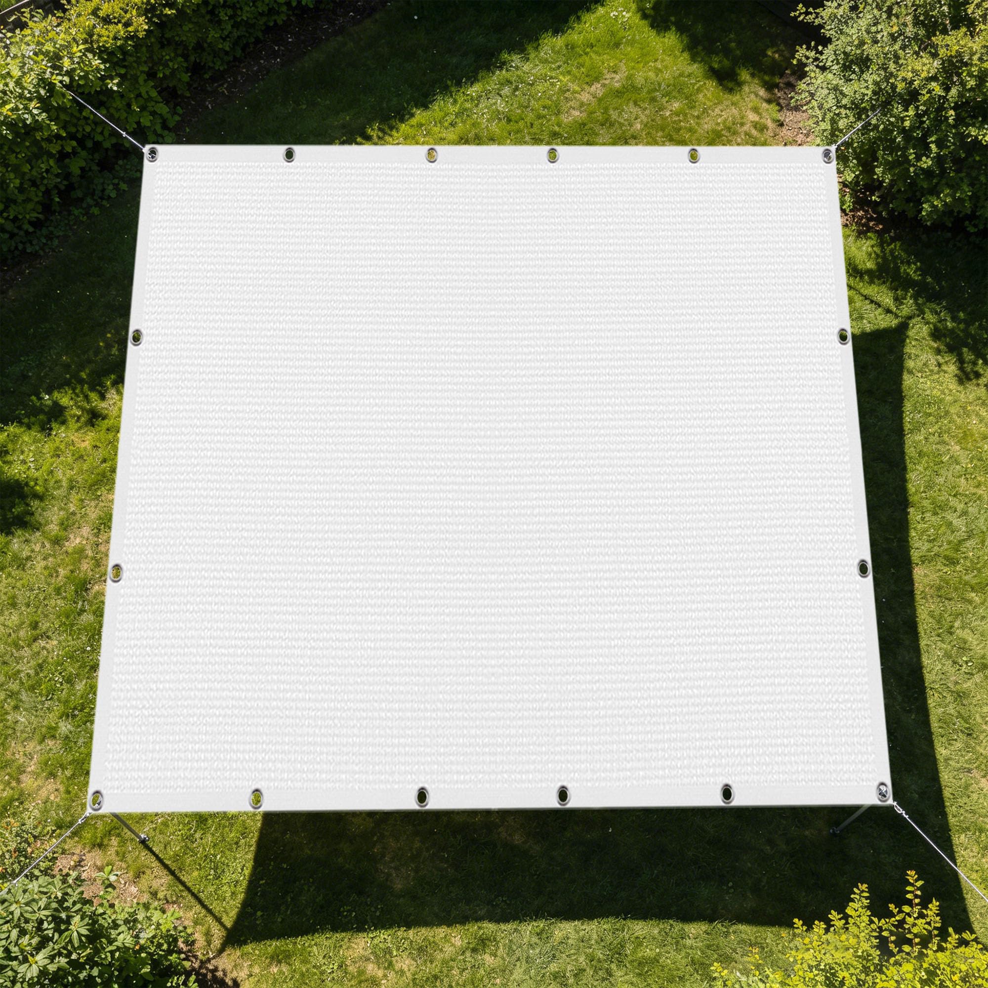 Filet d'ombrage 2.5 x 2.7 m blanc résistant pour balcon