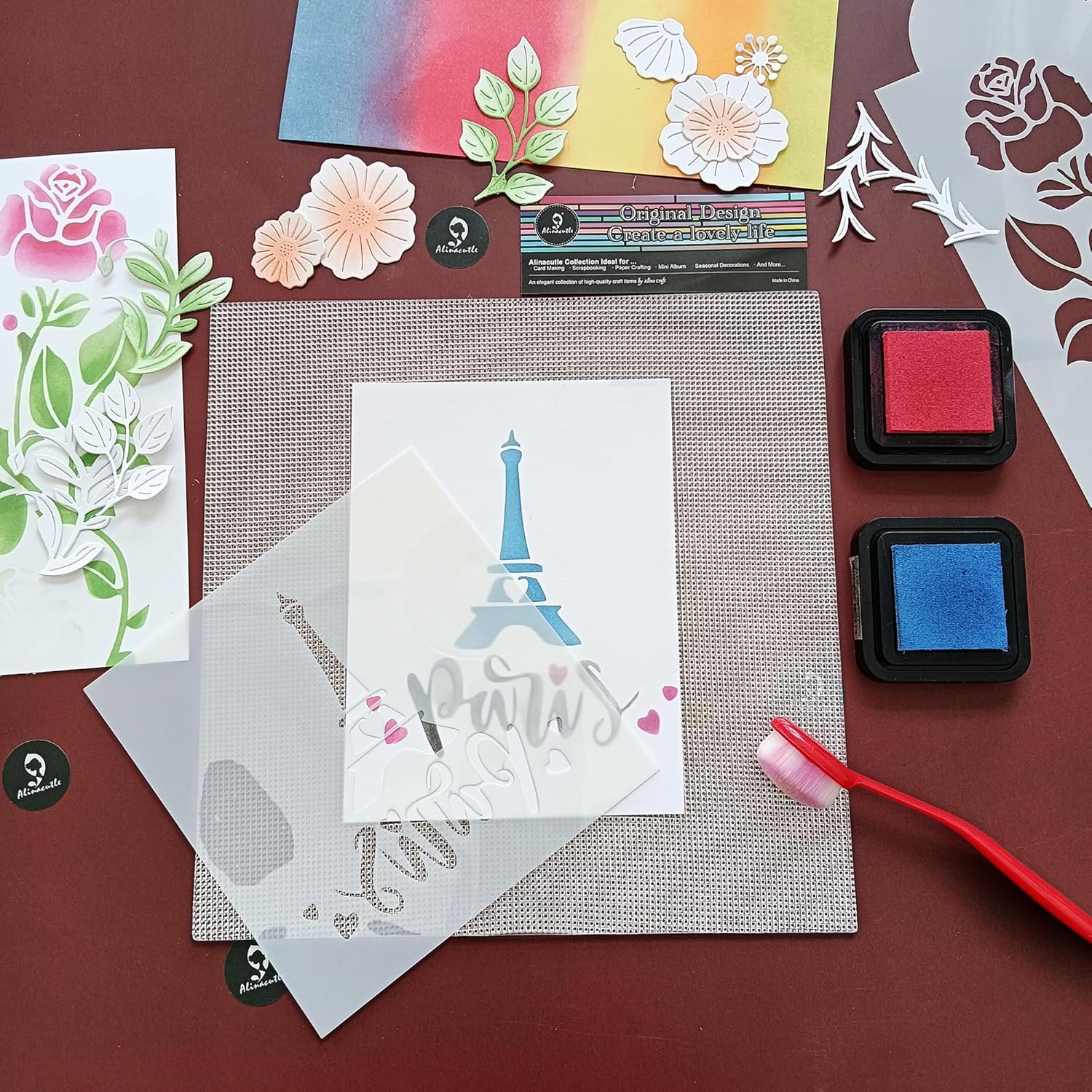 Alinacutle 1pc 9.2in x 9.2in Sticky Mat Stencil Stick Pad Multi-Use Non-Slip Sticky Mats for DIY Art Card Making Hold Your Cards Tock in Place, Easy to Clean Reusable