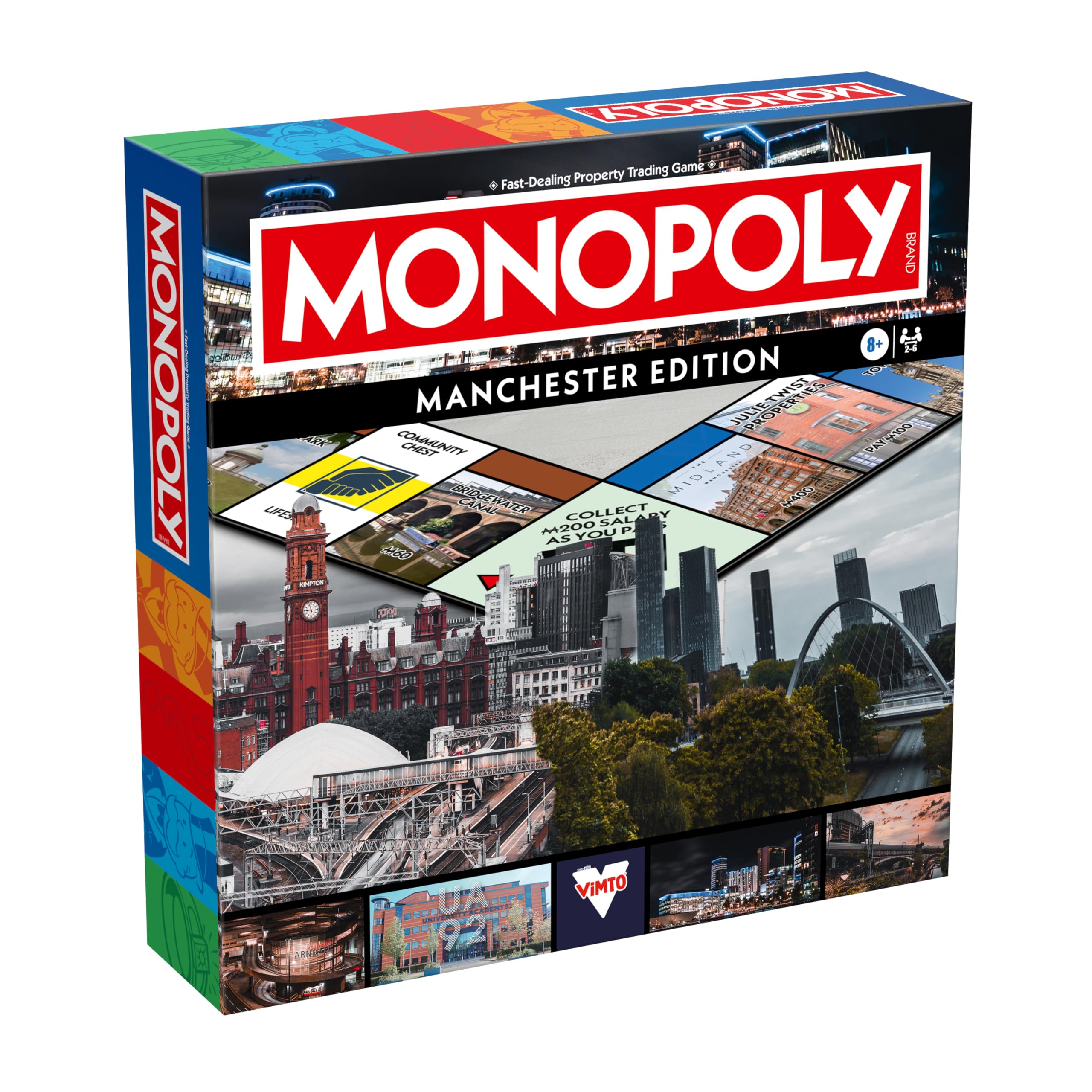 Winning Moves Manchester Monopoly Board Game, Advance around the board and trade your way to success, gift for ages 8 plus