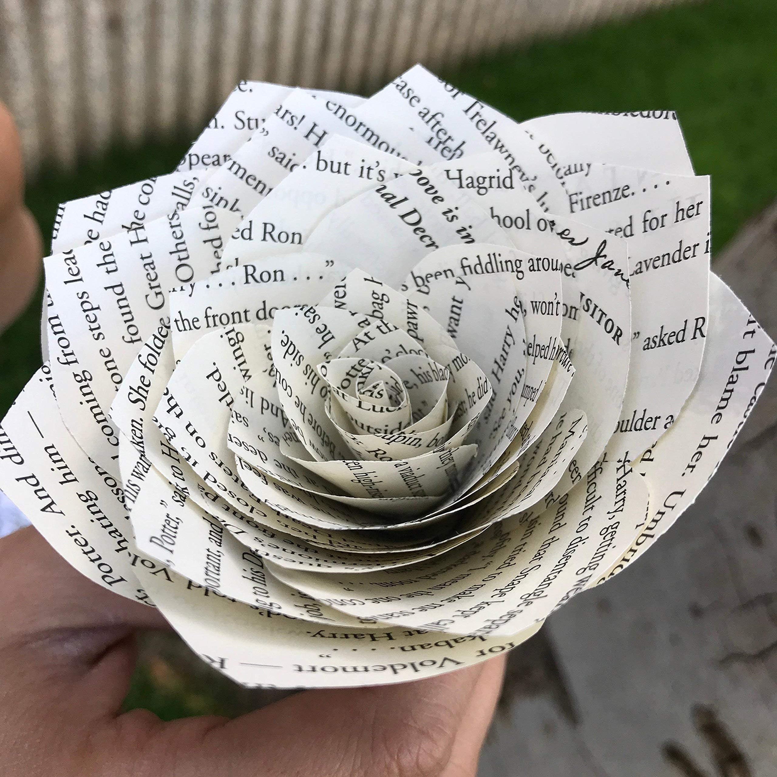 Book page paper flower