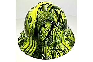 Wet Works Imaging Pyramex Full Brim Hydro Dipped Green ACE of Skulls...