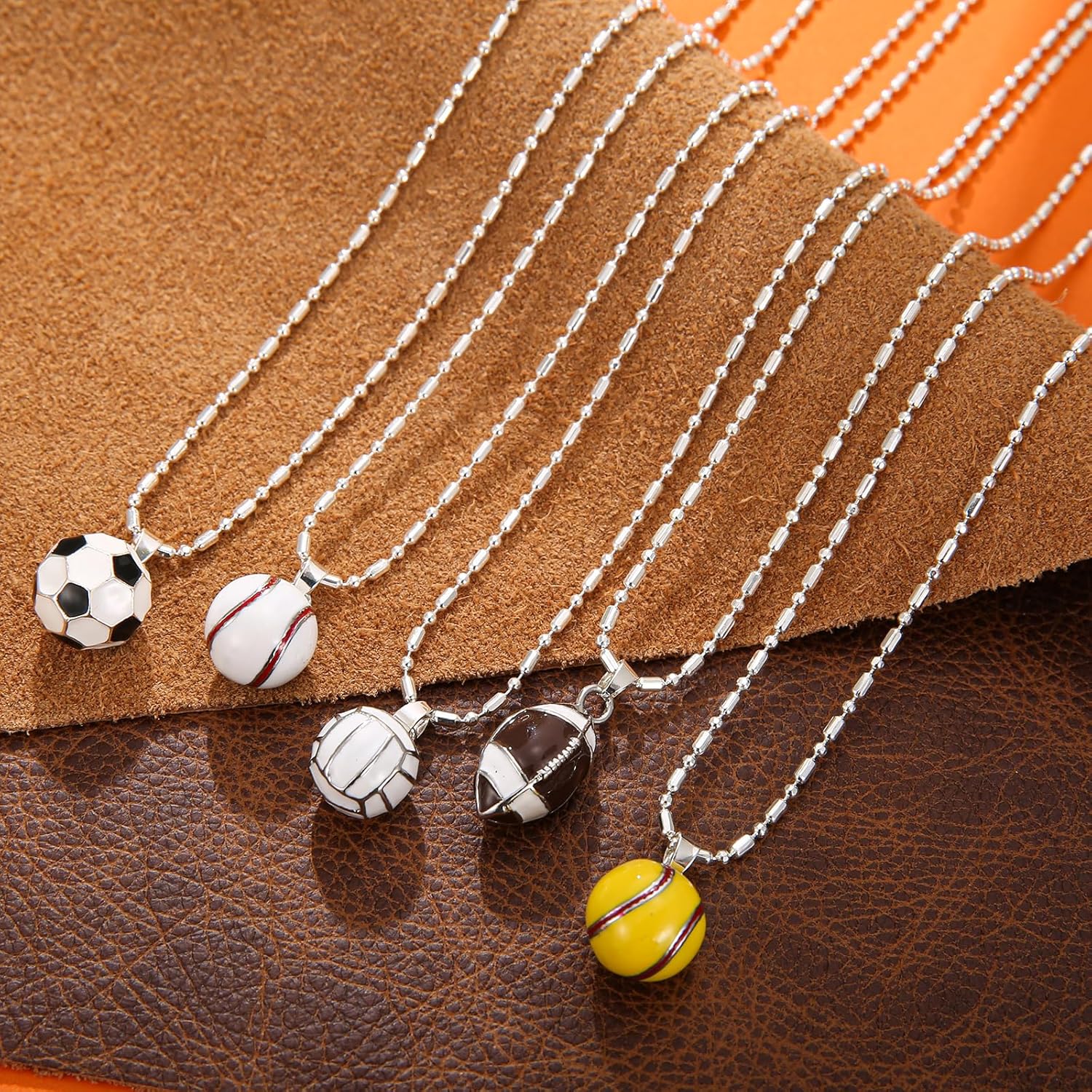 Sport Ball Necklace for Women, Soccer Baseball Football Basketball Volleyball Jewelry, Athletic Fan Pendant - Image 7