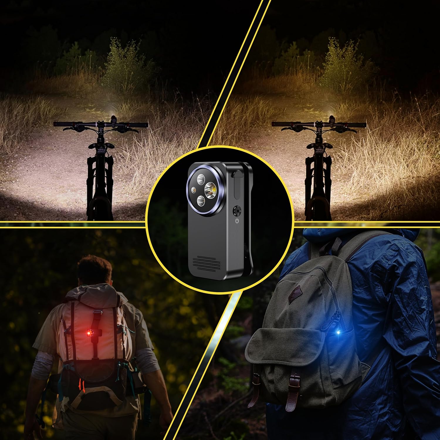 EDC Flashlight Clip-on Flashlight,600 Lumens with Four Lighting Rechargeable Mini Flashlight with Magnet, Flashlights High Lumens for Outdoor Adventure, Camping, Hiking