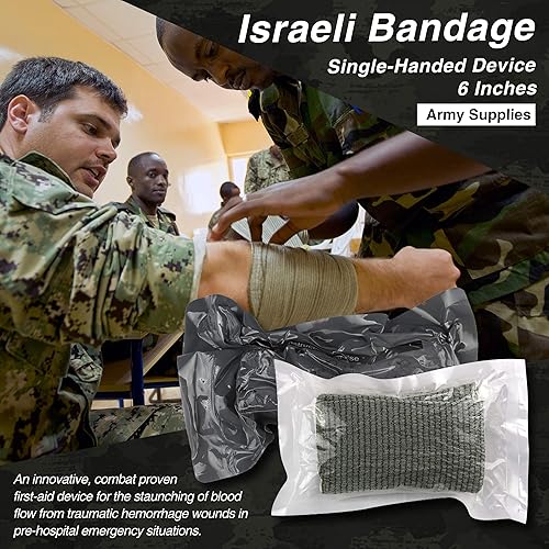 Miniatura 7 de Survival First Aid Kit with Israeli Bandage, Splint, Chest Seal, Tactical Military Combat Molle IFAK for Wound Care, Bleeding Control, Trauma