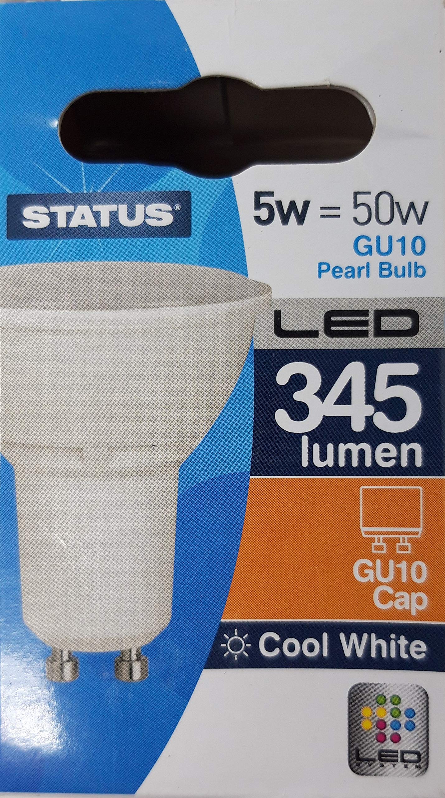 Foglish 5w 50w 345 Lumen LED Light Bulbs GU10 Pearl Cool White Bulb 50w Pack of 4, 56mm x 50mm