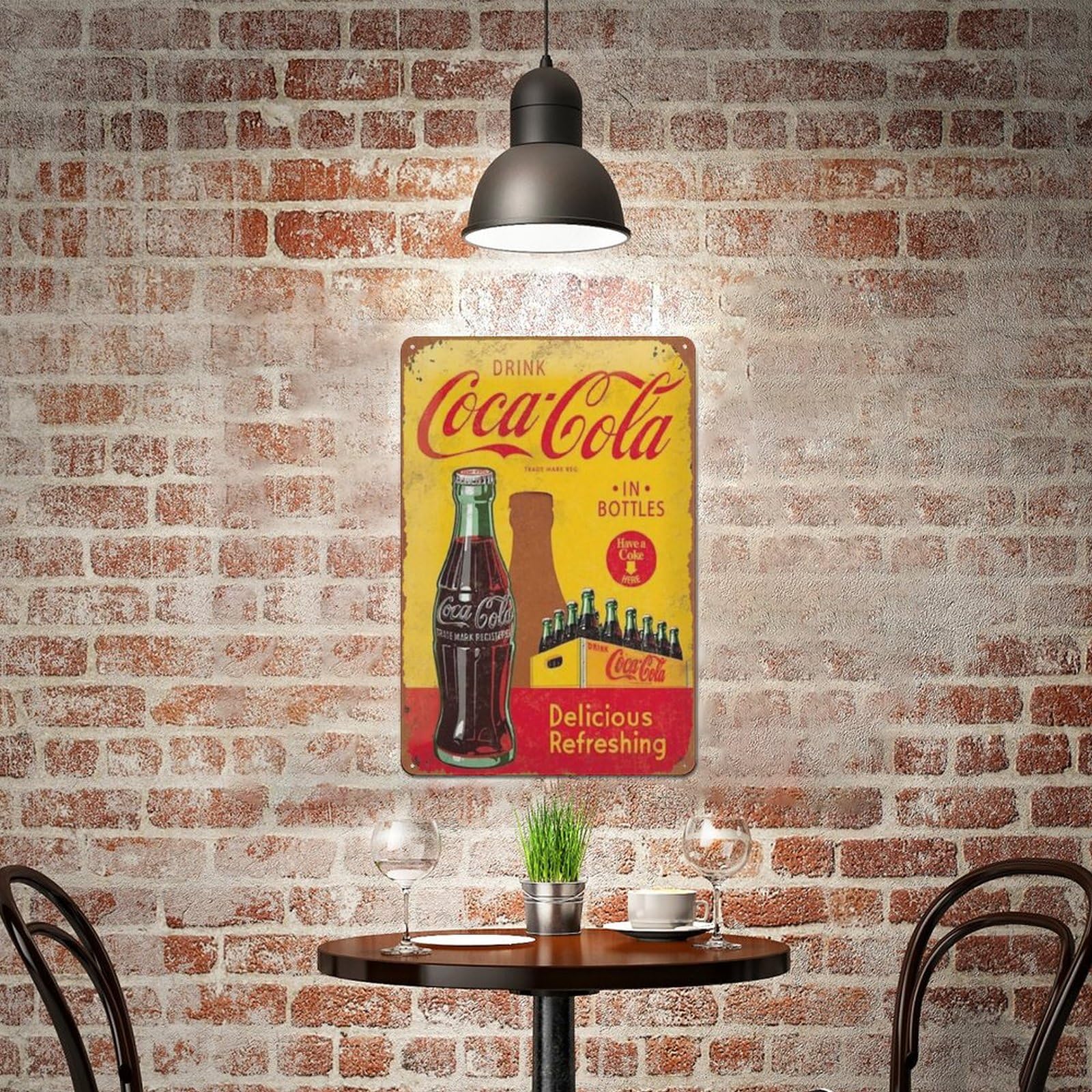 plaque métal vintage drink COCA COLA SPRITE BOY | - Plaque