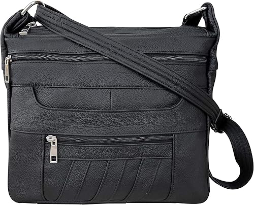 Bolso cruzado de cuero oculto - YKK Lock CCW Ambidextro Gun Bag Roma 7082