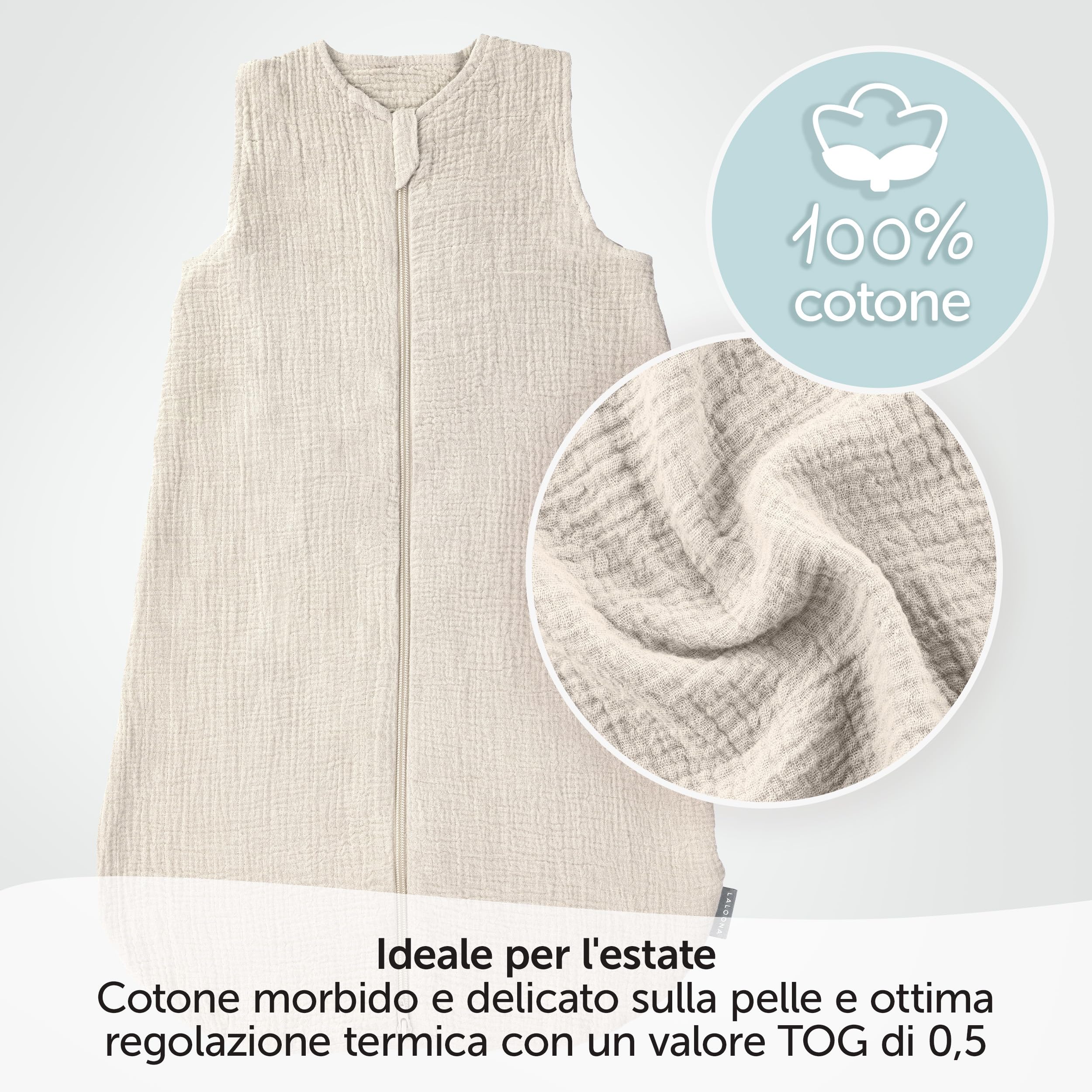 Sicurezza Sonno Sacco Nanna Estivo Senza Maniche In Cotone - Sacco