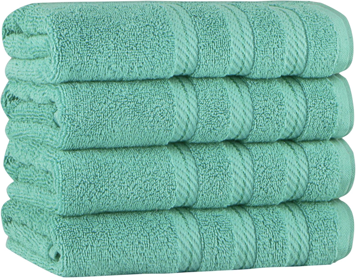 Classic Turkish Towels CTT - Luxury Hand Towels for Bathroom Set of 4, 100% Turkish Cotton, Quick Dry & Comfy Towels for Hotel & Spa, Highly Absorbent | 16"x28" (Aqua)