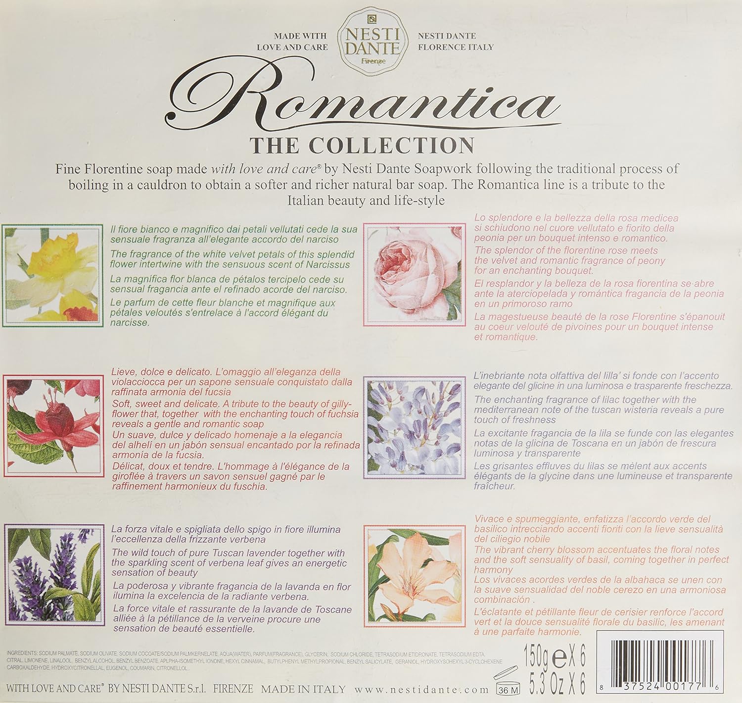 Romantica Floral 6 Soap Gift Set