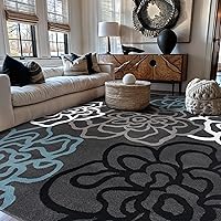 Vista 12 de Tapete moderno y contemporáneo con diseño de flores