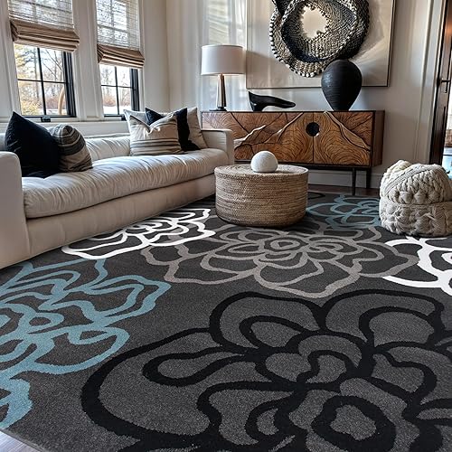 Miniatura 12 de Tapete moderno y contemporáneo con diseño de flores