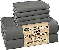 Vista 39 de Casa Platino Juego de sábanas tamaño Queen – Sábanas 100% algodón tamaño Queen refrescantes con 4 fundas de almohada, sábana bajera de bolsillo