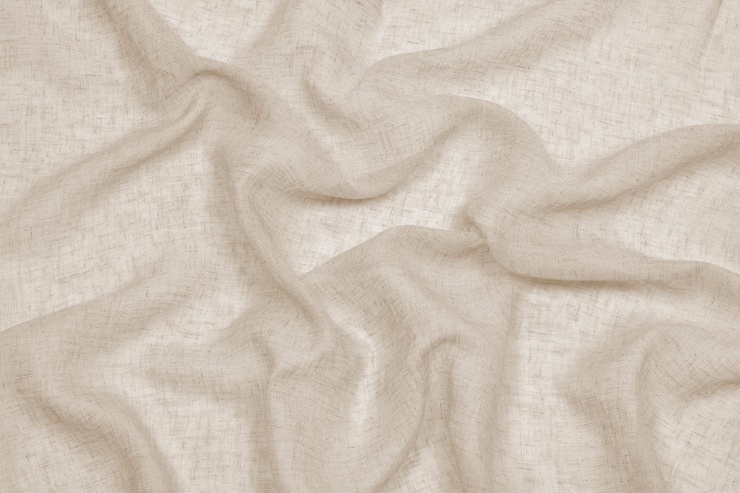 Linder 0169 /29/427 Paire de Vitrages Droits Kaolin Point Clair Beige Naturel Passe Tringe 60 x 200 cm