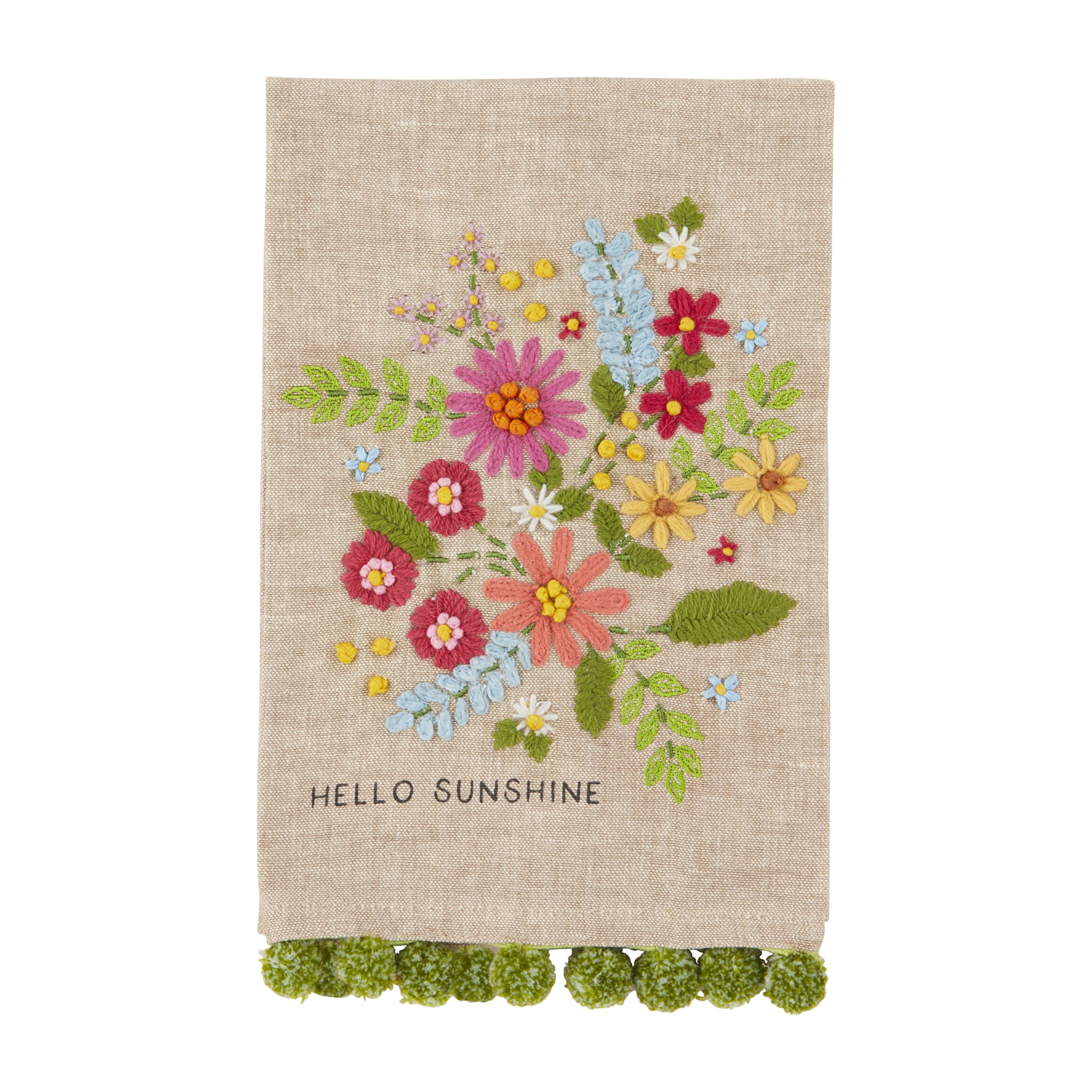 Serviette florale brodée Sun Mud Pie linge de table coton nappe chemin de table salon