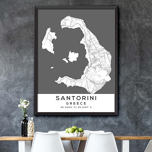 Miniatura 5 de Mapa de Santorini, Grecia, Light 2 (12x16)