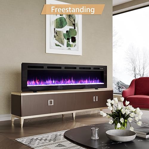 Miniatura 3 de Efiretric Grace - Chimenea eléctrica 3 en 1 de 70 pulgadas de ancho (EF453), independiente, montada en la pared, empotrada, efecto de llama de 9