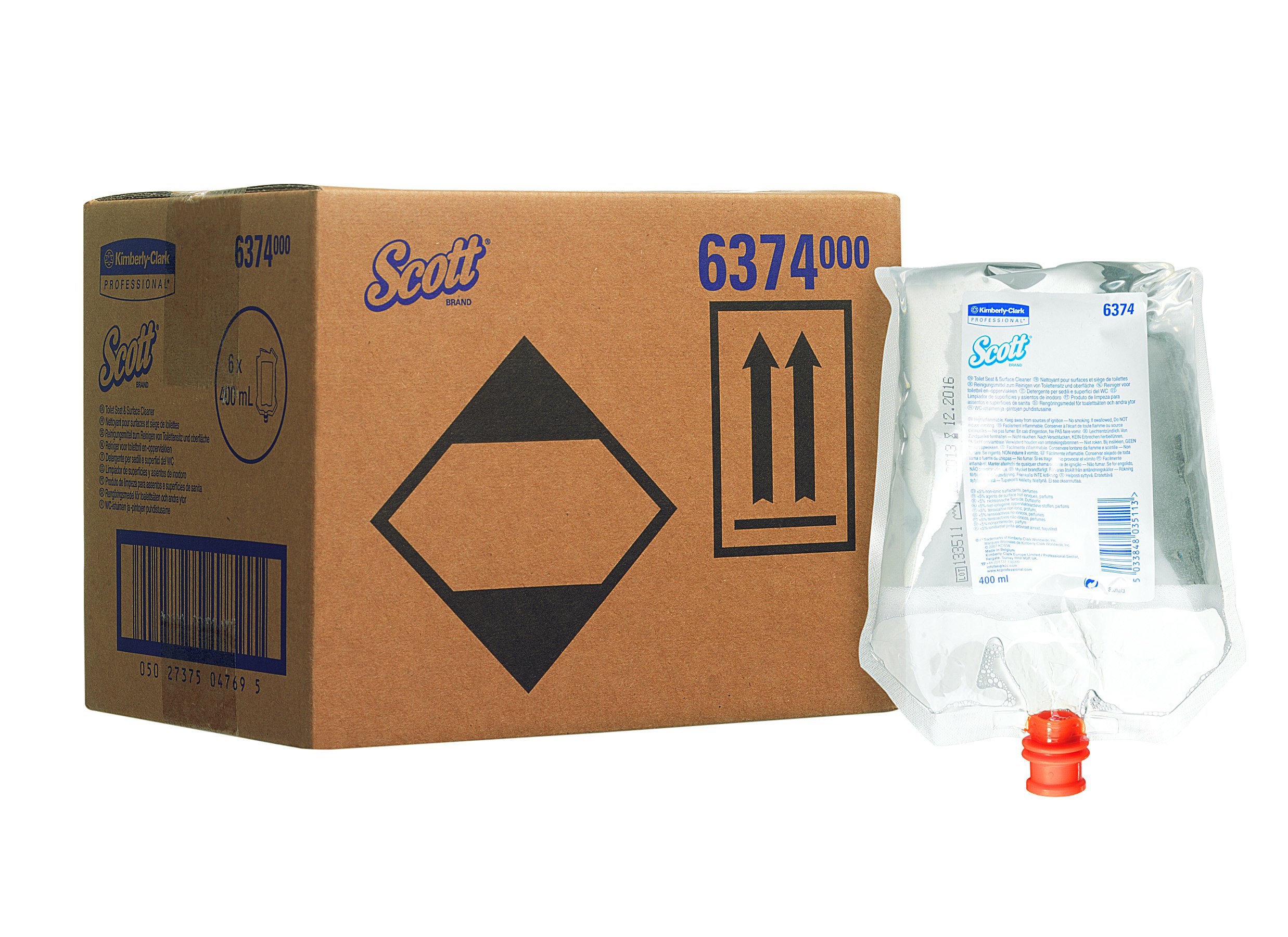 Scott Detergente per superfici e copriwater 6374, trasparente, 6 x 400 ml (totale 2.400 ml)