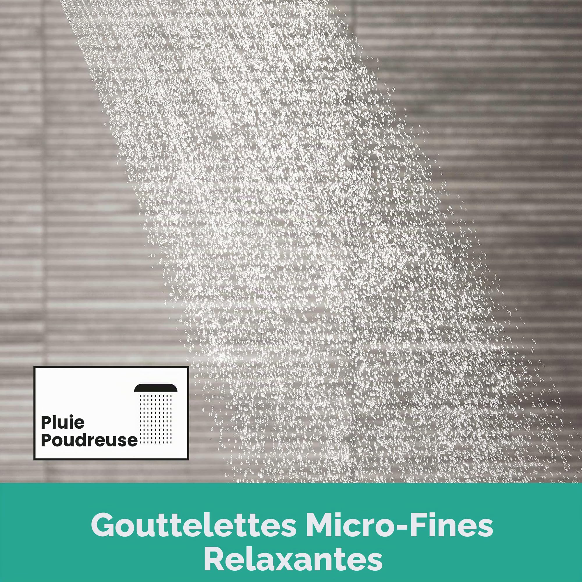 hansgrohe Pulsify S - Colonne de douche économie d'eau (EcoSmart) avec mitigeur thermostatique, douche pluie (⌀ 260mm) avec robinet, douchette, support, flexible, barre et douche de tête, Noir mat