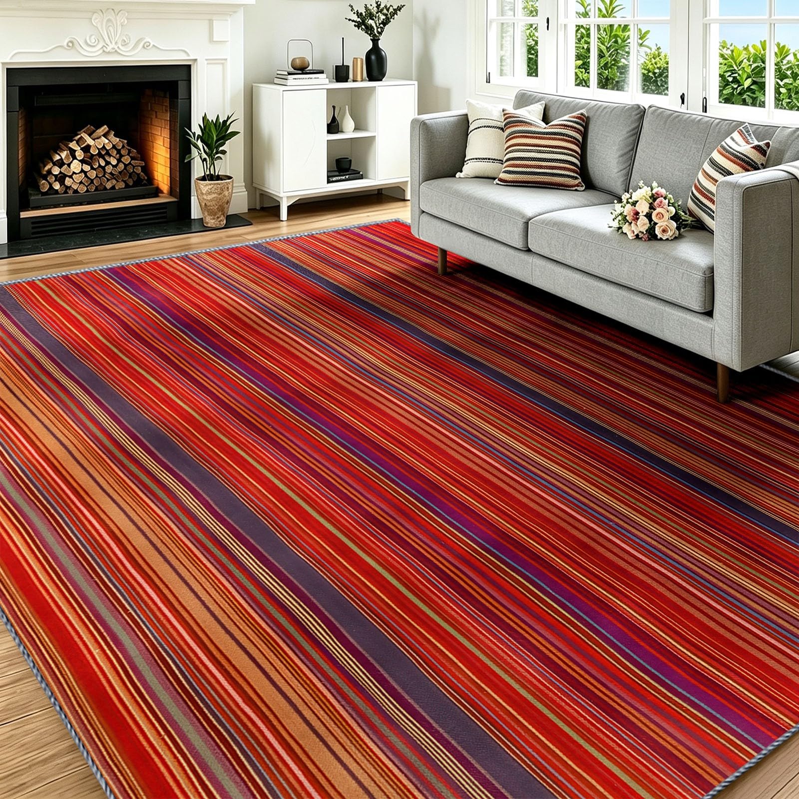 Alfombra vintage lavable 80x150 antideslizante para sala de estar y pasillo