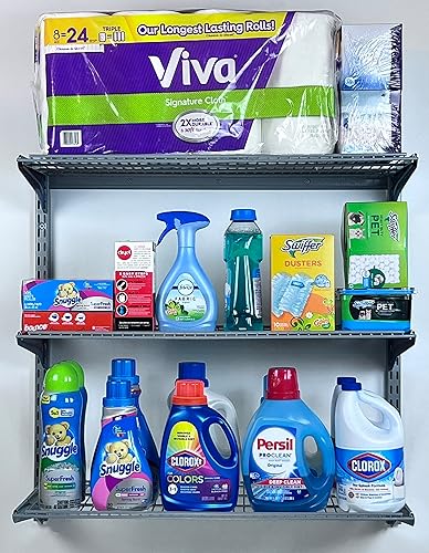 Miniatura 3 de Triton Productos 1795 Almacenamiento Unidad de estantería de montaje en pared de 34 pulgadas de largo por 32 pulgadas de altura con estantes de 3