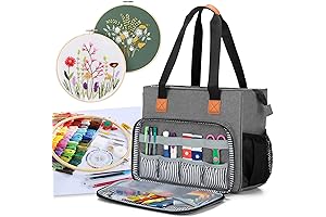 LUXJA Embroidery Project Carrying Bag, Embroidery Kits Storage (Bag Only)