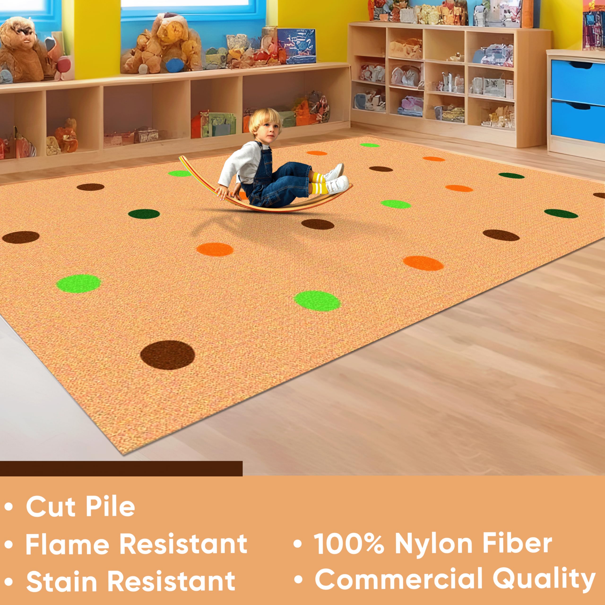 KidCarpet On The Spot Classroom Seating Rug, 6' x 8'6
