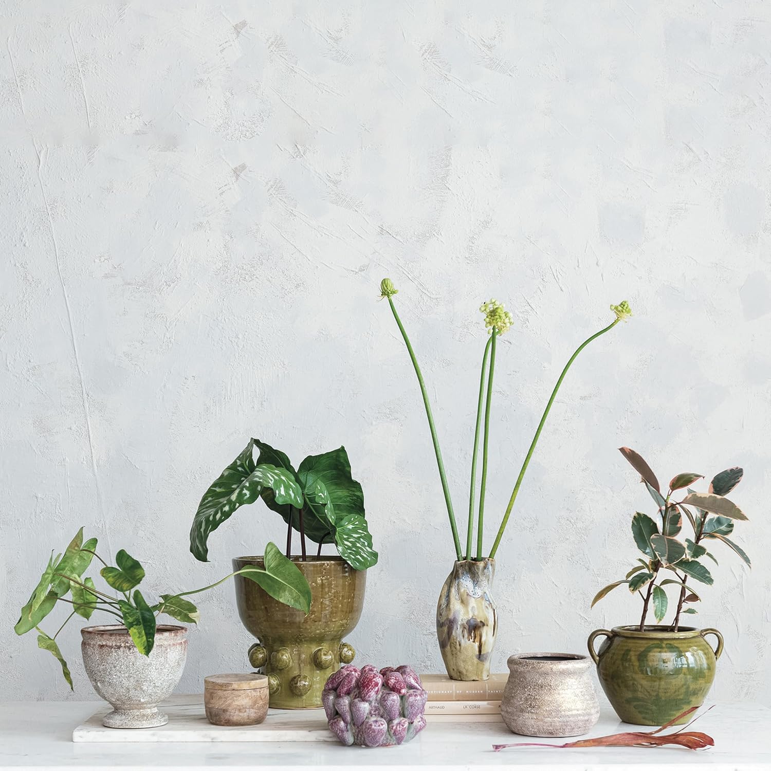 Creative Co-Op Round Volcano Terra-Cotta Planter, Gold