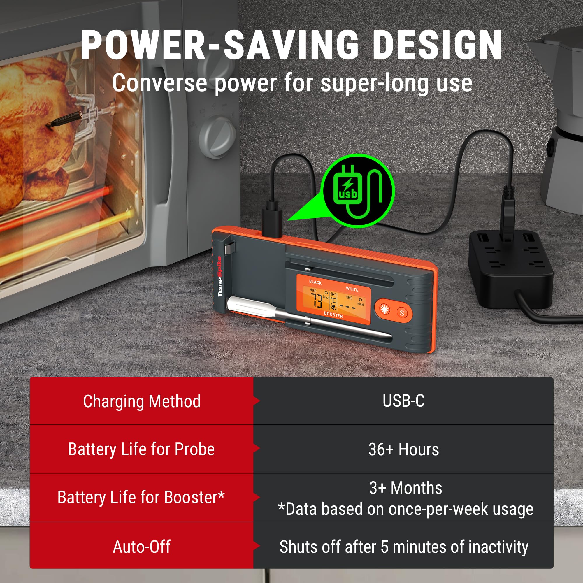 ThermoPro TempPro 150m Thermometre Cuisine Sans Fil avec 2 Sondes à Viande, Thermometre Cuisson Bluetooth avec Booster LCD Amélioré, Thermomètre à Viande pour Friteuses à Air, BBQ, Four, Fumoir