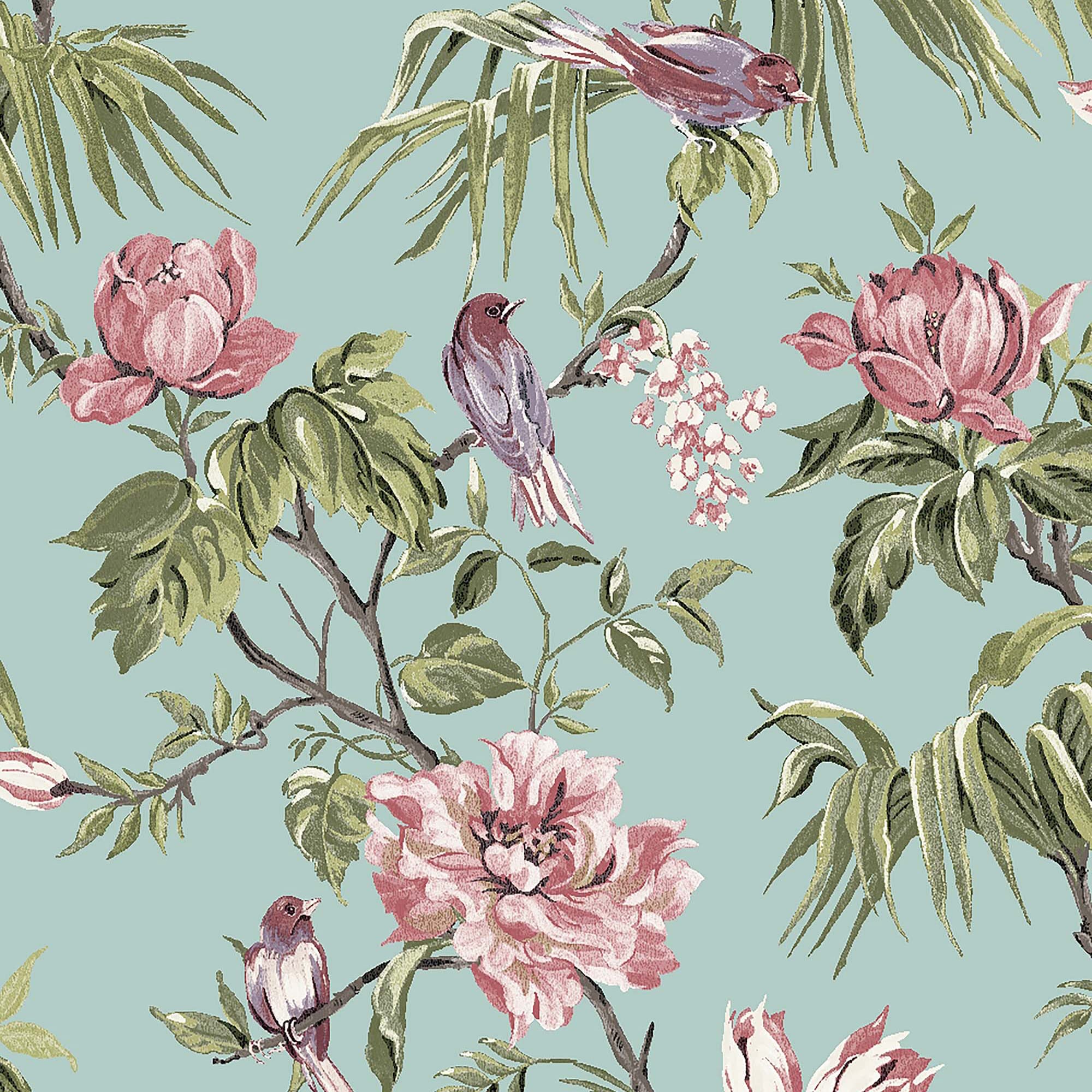 Next Duck Egg Graham & Brown Birds & Bloom Wallpaper 118254 - Paste The Wall