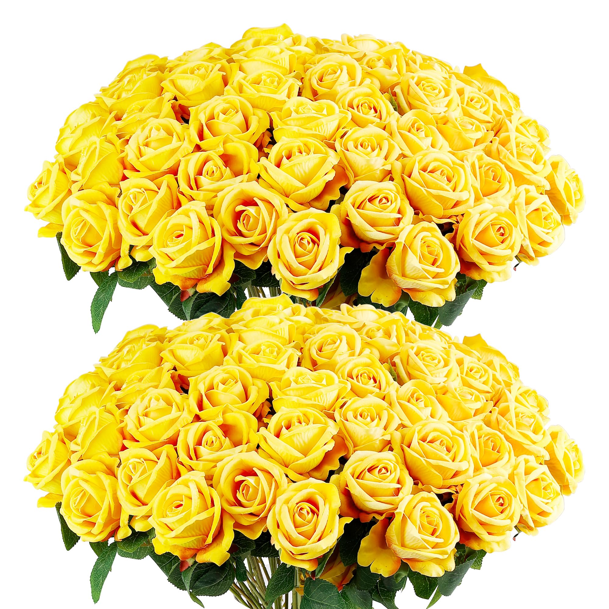 Auihiay 60PCS Velvet Silk Roses