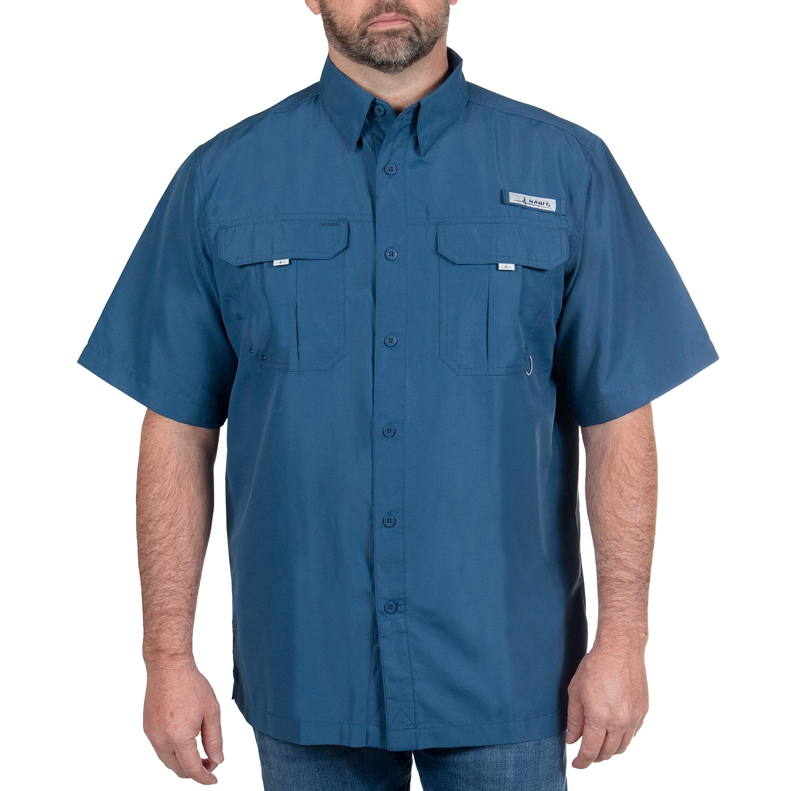 HABITMen’s Fourche Mountain Short Sleeve River Guide Fishing Shirt - UPF 40+ UV Protection